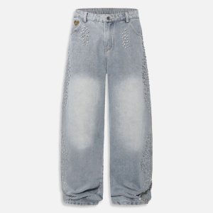 Aelfric Eden Rhinestone  Baaggy Jeans