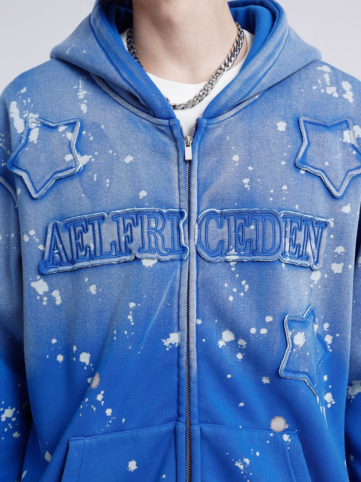 Aelfric Eden Star Patch Gradient ZIP UP Hoodie - Image 3