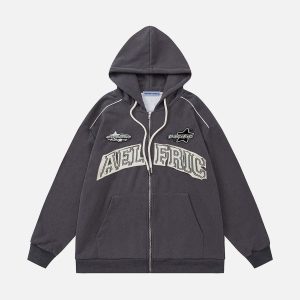 Aelfric Eden Applique Zip Up Hoodie