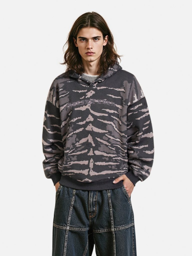 Aelfric Eden Tiger Stripe Boxy Pullover Hoodie