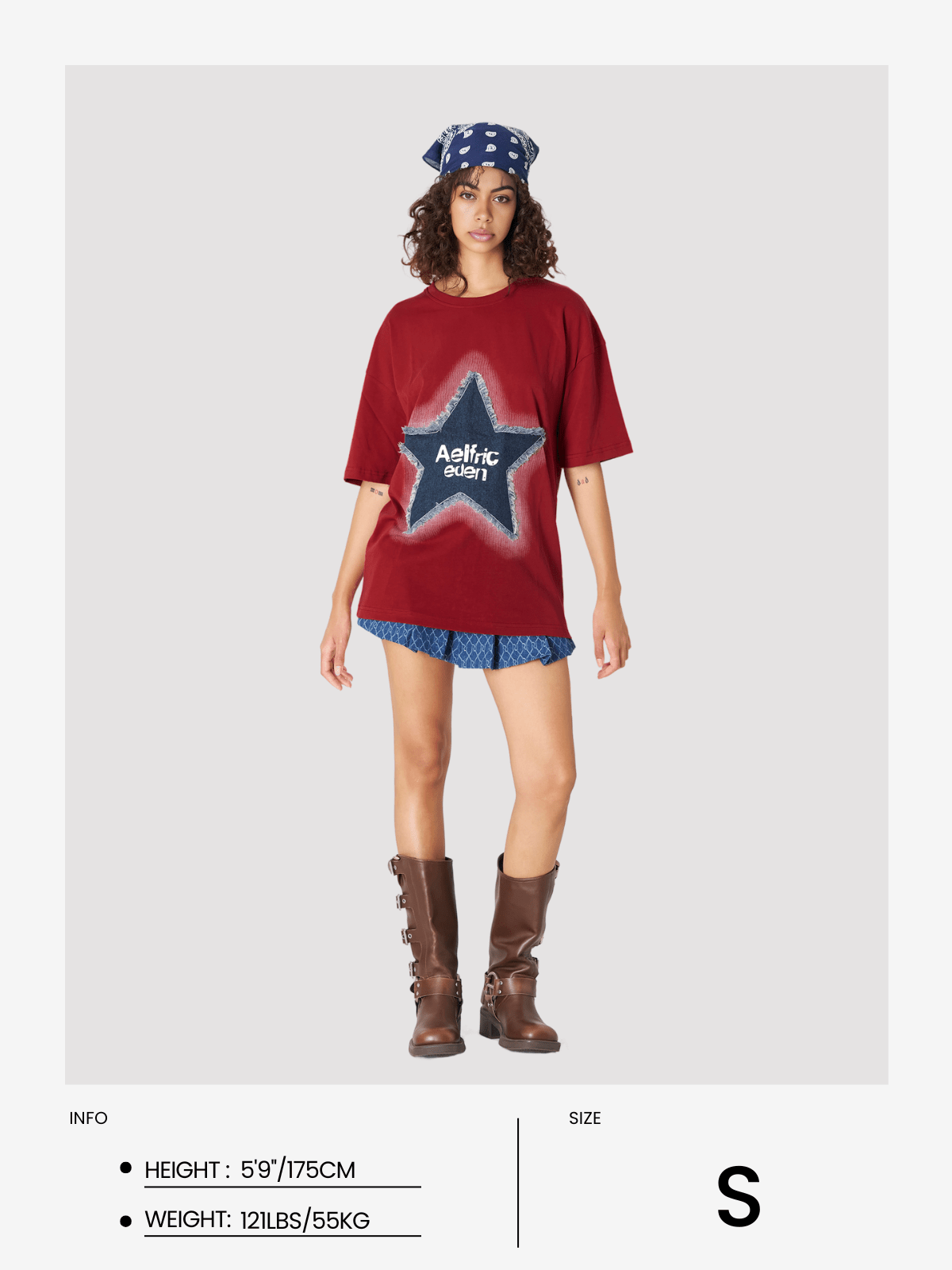 Aelfric Eden Denim Star Applique Tee - Image 8