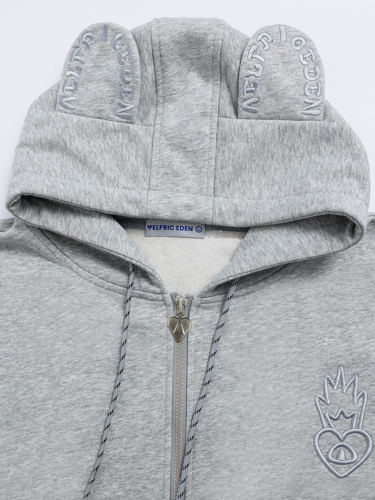 Aelfric Eden Embroidery Rabbit Ears Zip Up Hoodie - Image 7