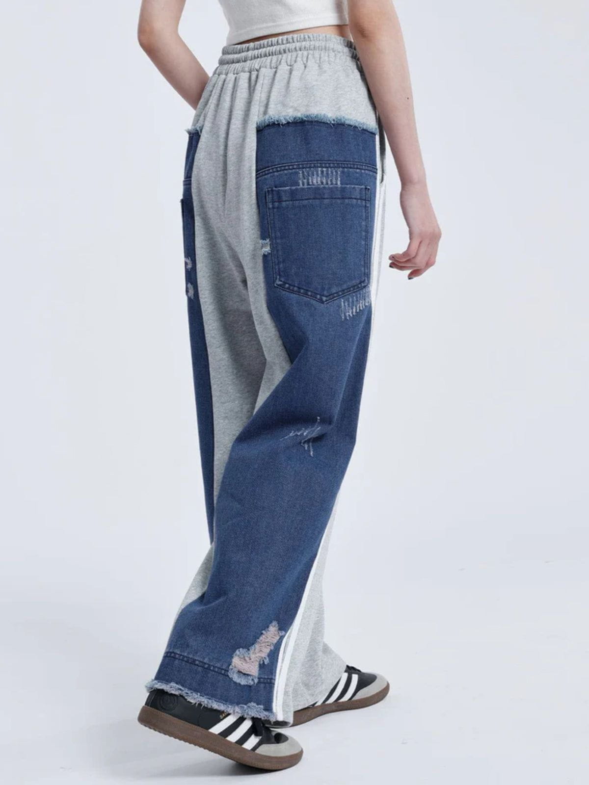 Aelfric Eden Denim Patchwork Sweatpants - Image 5