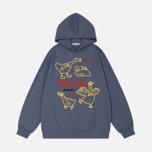 Aelfric Eden Skeleton Duck Graphic Pullover Hoodie