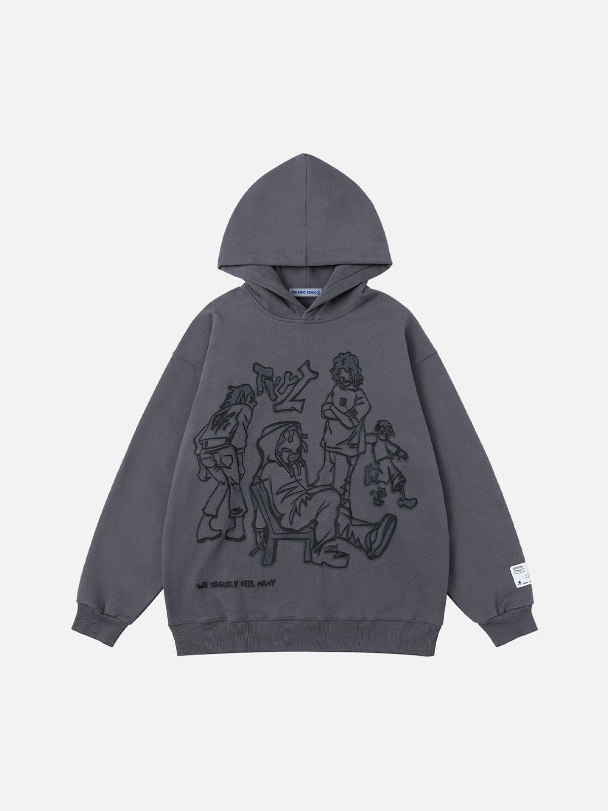 Aelfric Eden Cartoon Line Character Graphic Hoodie - Image 10