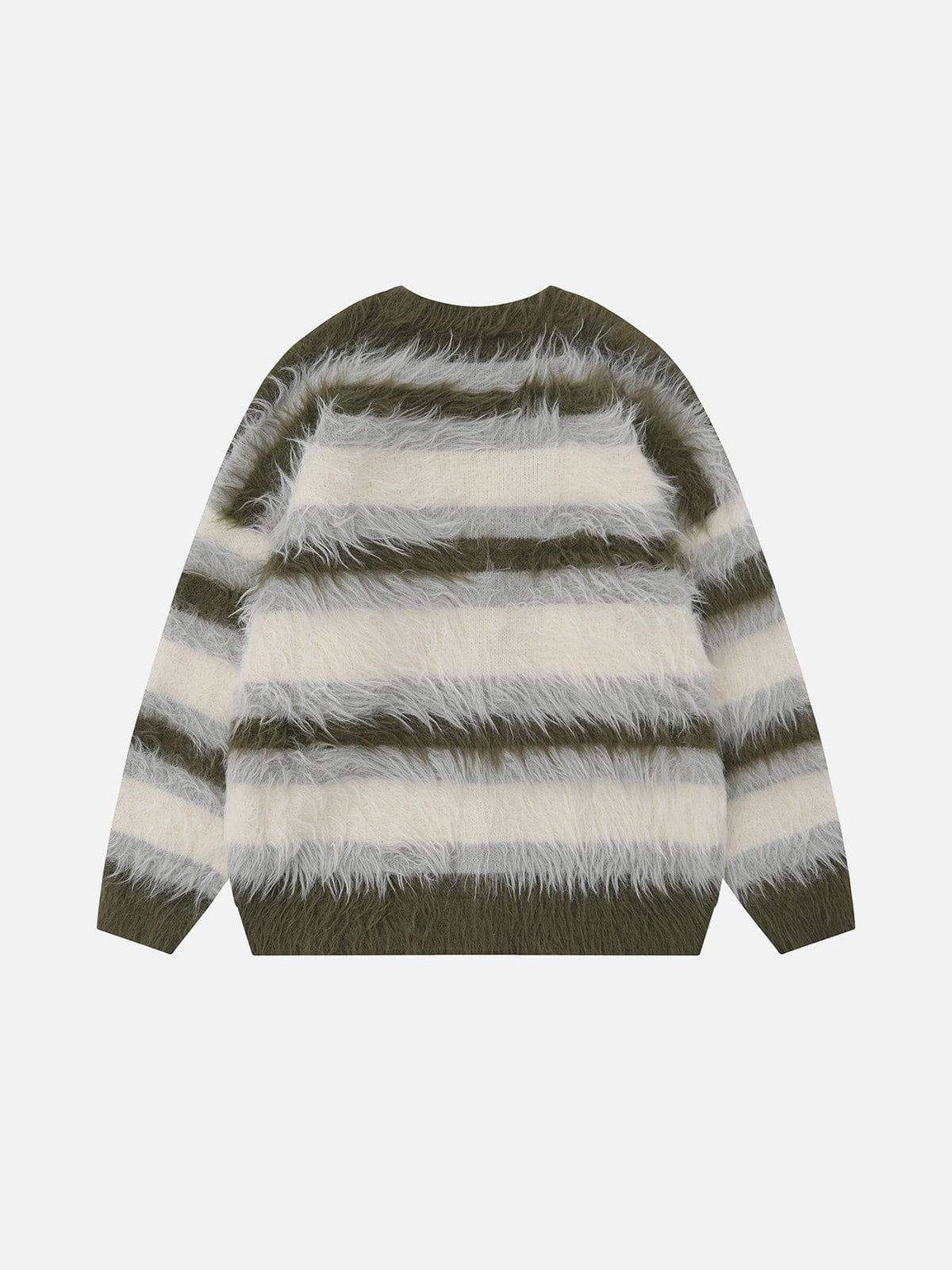 Aelfric Eden Color Block Striped Fuzzy Cardigan - Image 4