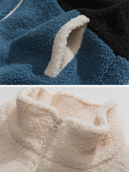 Aelfric Eden Three-color Patchwork Sherpa Coat - Image 7