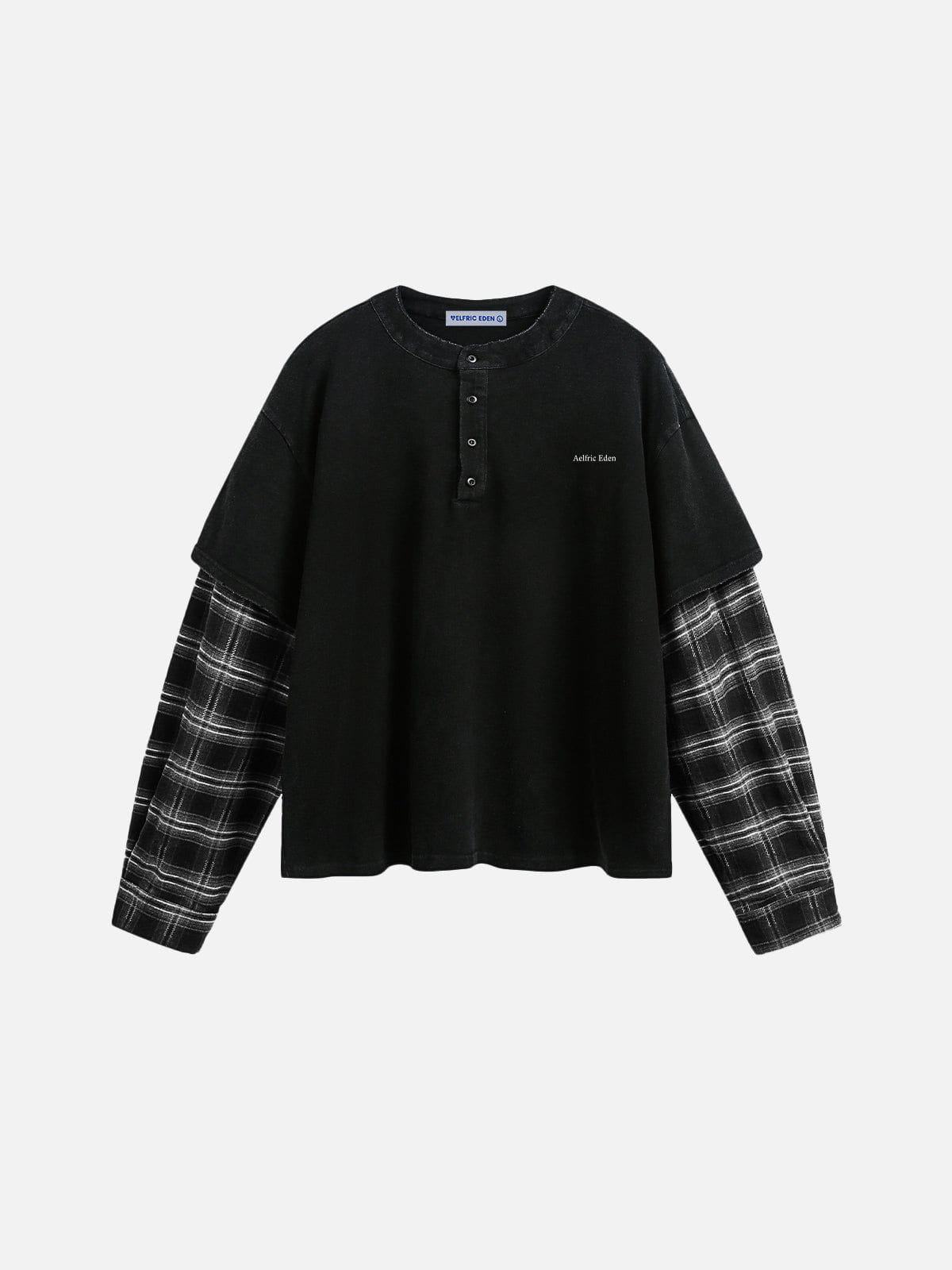Aelfric Eden Plaid Layered Long Sleeve Tee