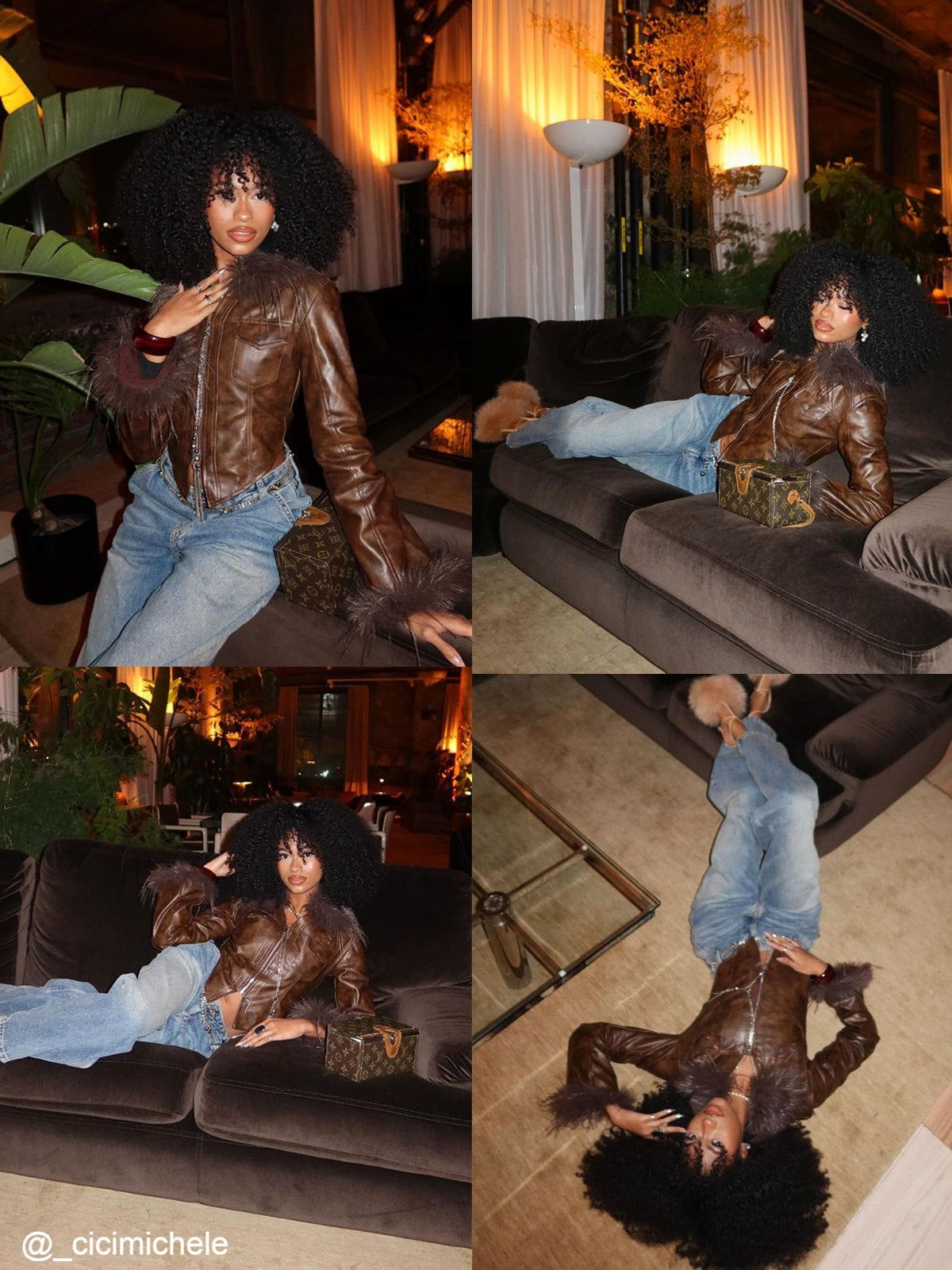 Aelfric Eden Fur Collar Faux Leather Jacket - Image 3