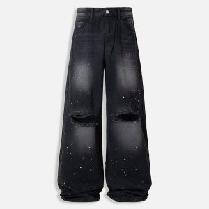 Aelfric Eden Rhinestone Baaggy Jeans
