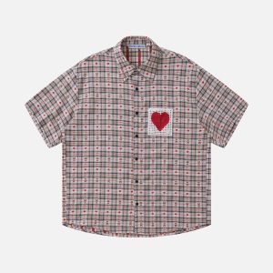 Aelfric Eden Crochet Heart Pocket Plaid Shirt