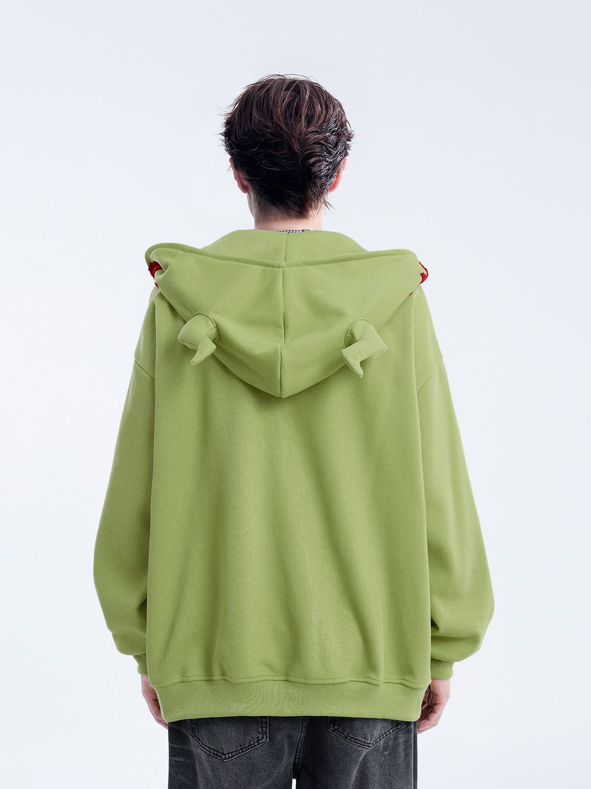 Aelfric Eden Horn Design Flocking Spider Zip Up Hoodie - Image 16