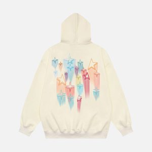 Aelfric Eden Star Embroidery Graffiti Pullover Hoodie