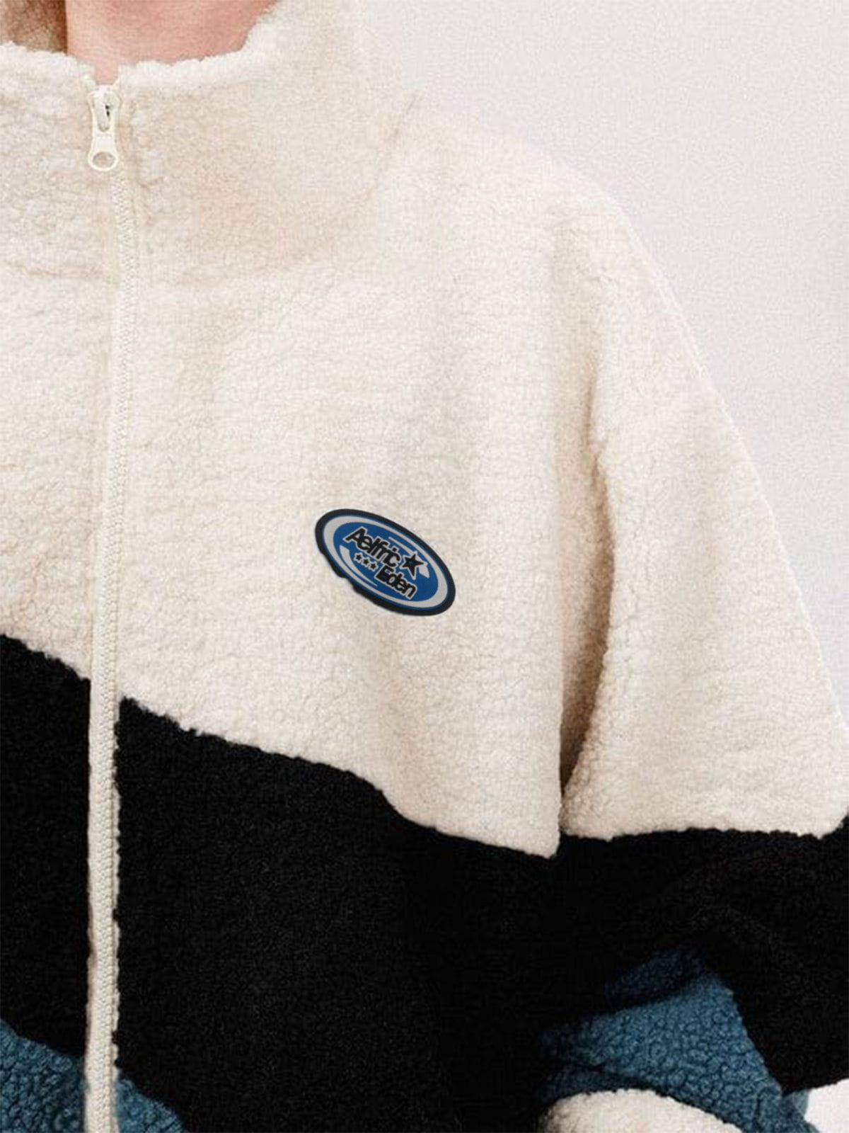 Aelfric Eden Three-color Patchwork Sherpa Coat - Image 6