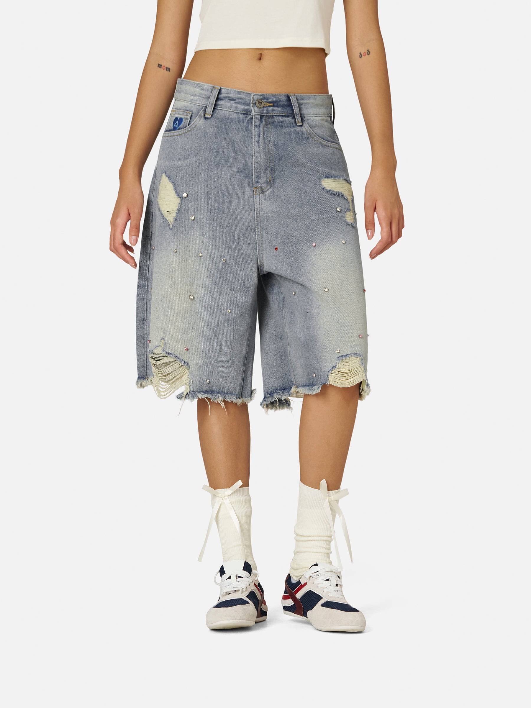 Aelfric Eden Rhinestone Application Jorts - Image 3