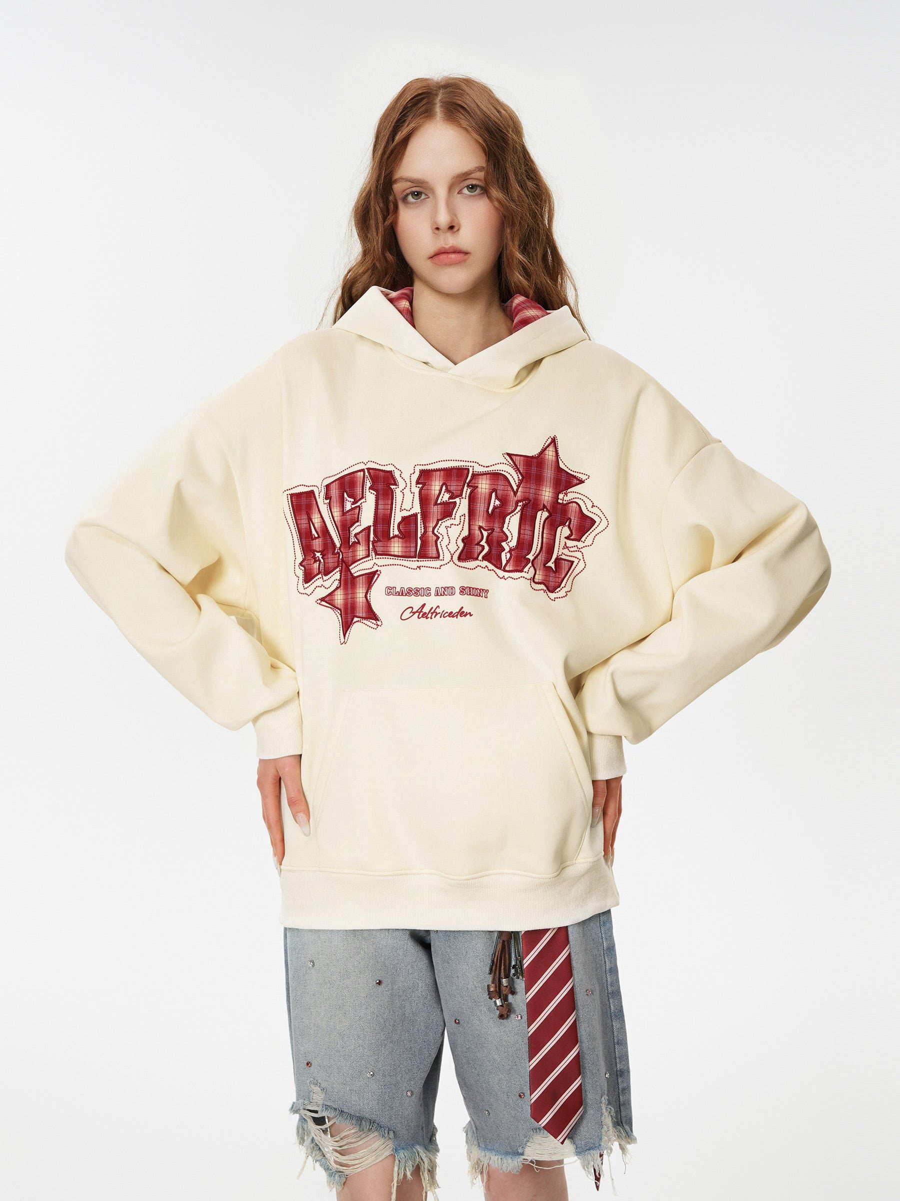 Aelfric Eden Plaid Star Graphic Pullover Hoodie - Image 2