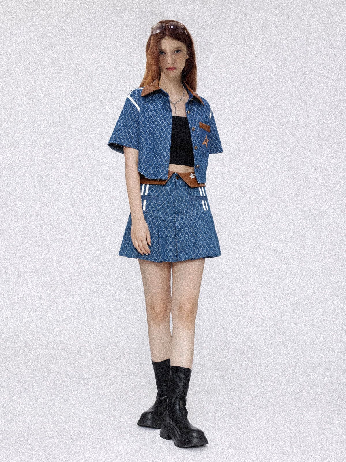 Aelfric Eden Vintage Denim Jacquard Skirt - Image 7