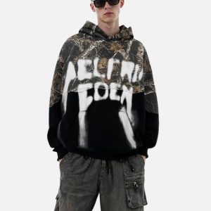 [Pre-Order] Aelfric Eden CAMO Graffiti Patchwork Pullover Hoodie