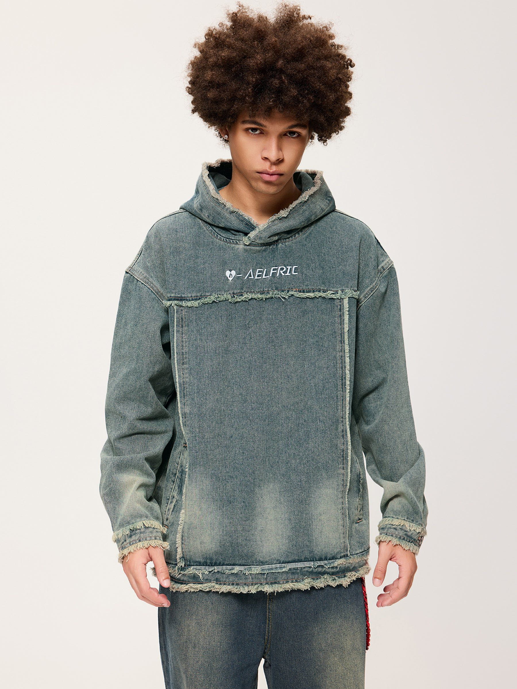 Aelfric Eden Denim Washed Hoodie - Image 5