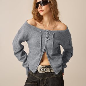 Aelfric Eden One Shoulder Zip Up Cardigan