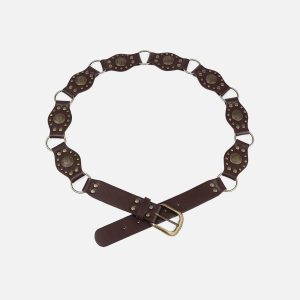 Vintage Rivet Faux Leather Belt