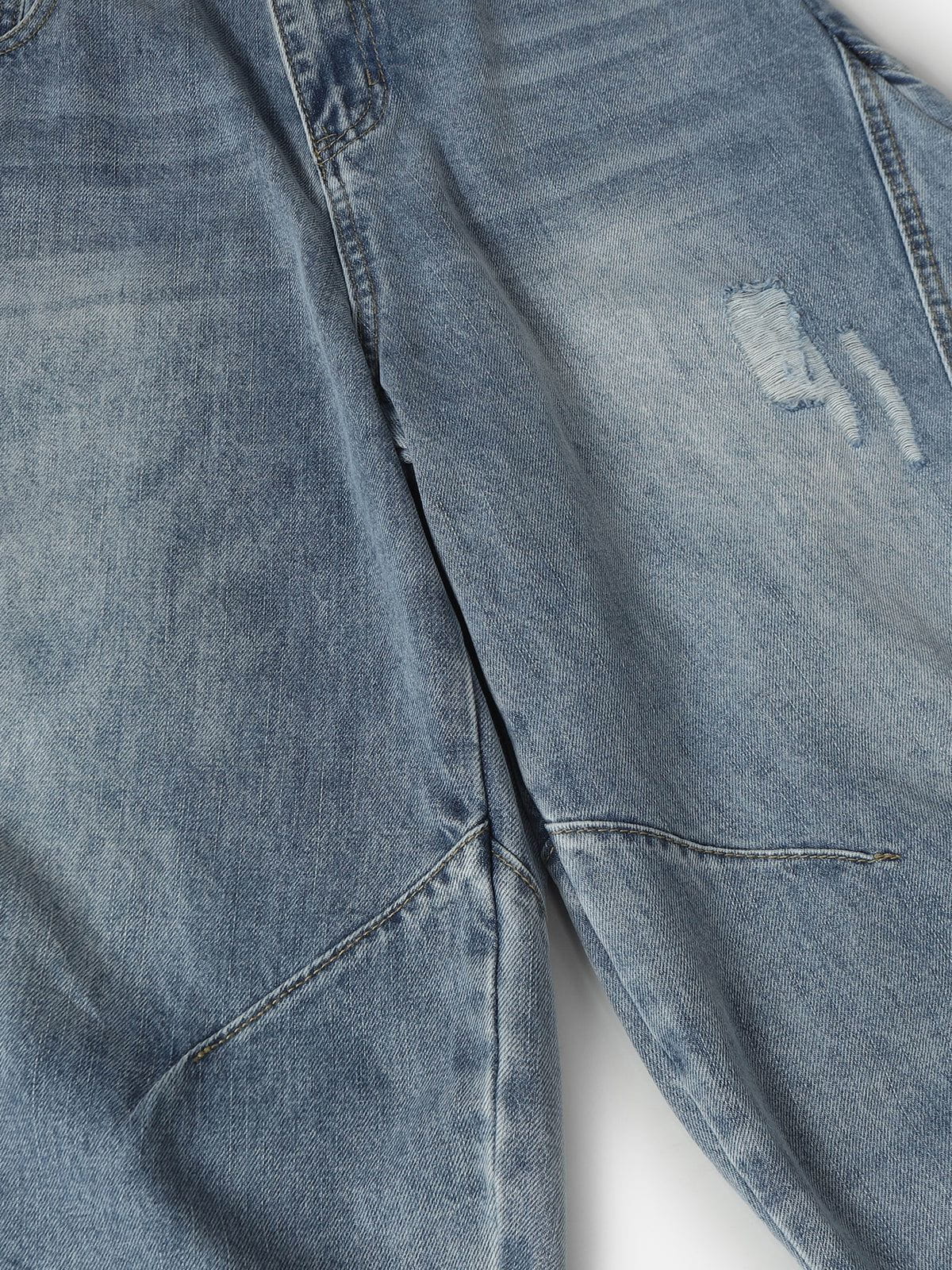 Aelfric Eden Washed Distressed Longline Barrel Jorts - Image 6