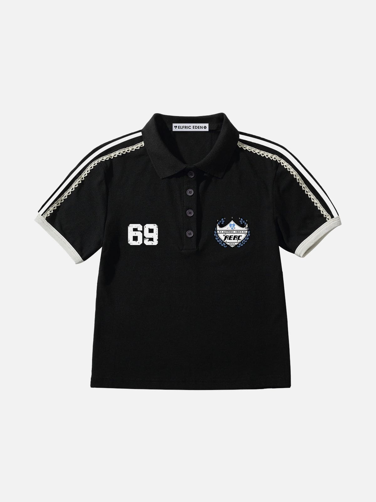 Aelfric Eden Lace Patchwork Polo Tee