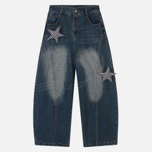 Aelfric Eden Star Embellished Baaggy Barrel Jeans
