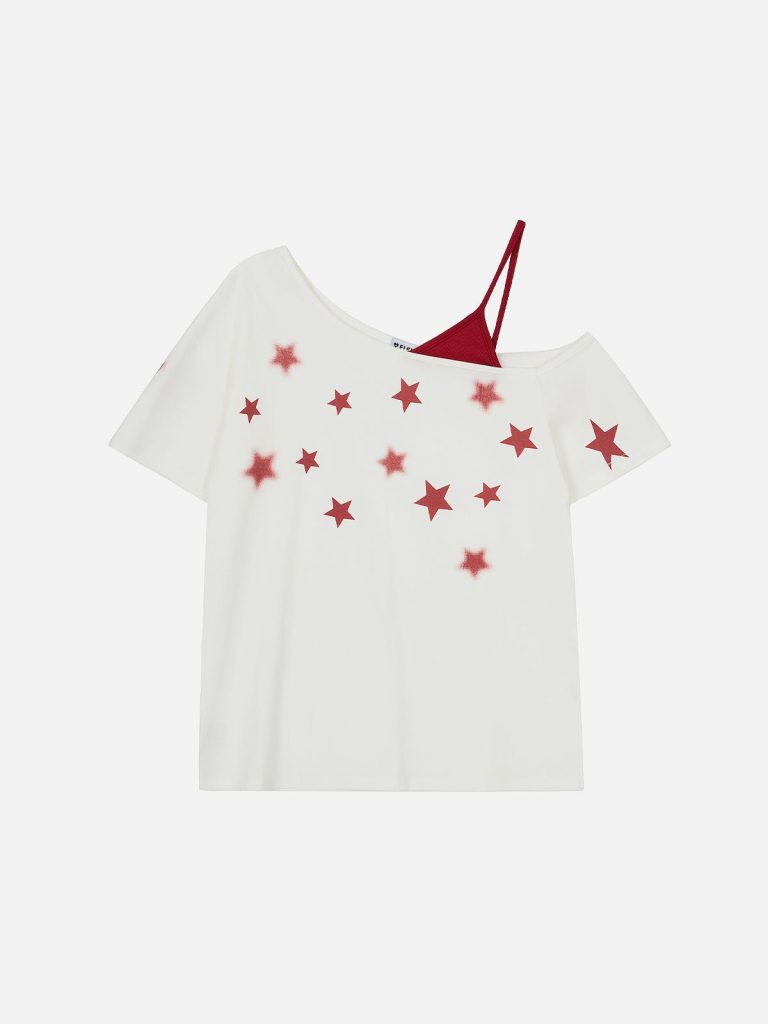 Aelfric Eden Star Graphic Off-The-Shoulder Tee