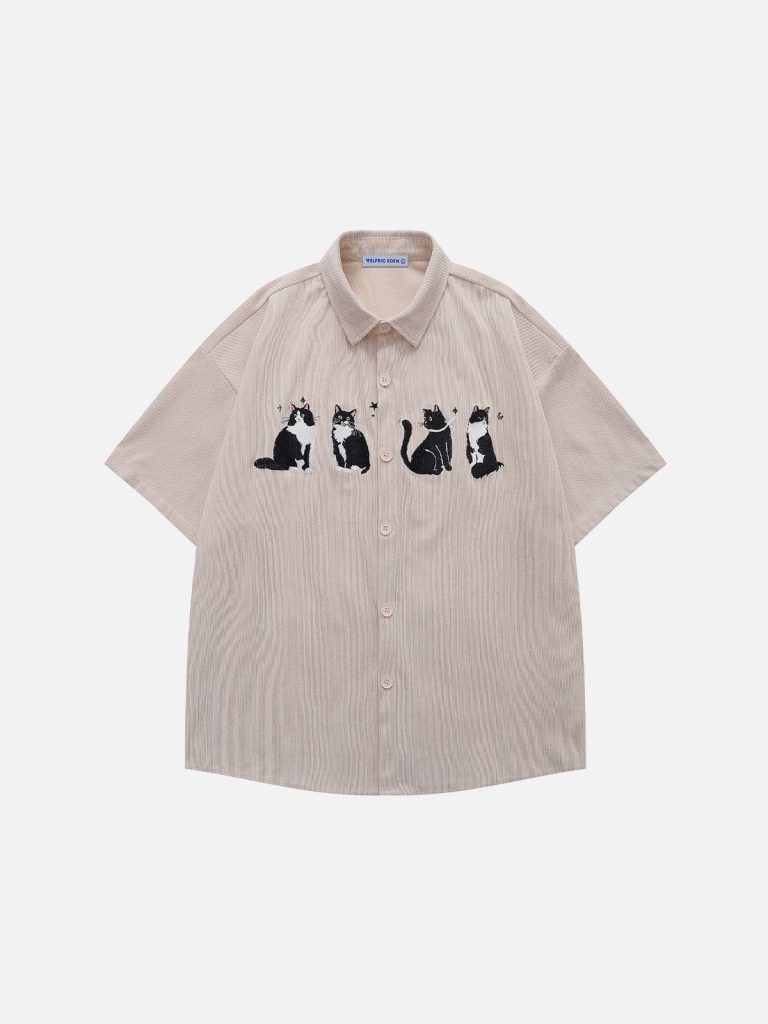 Aelfric Eden Embroidery Kitten Corduroy Shirt