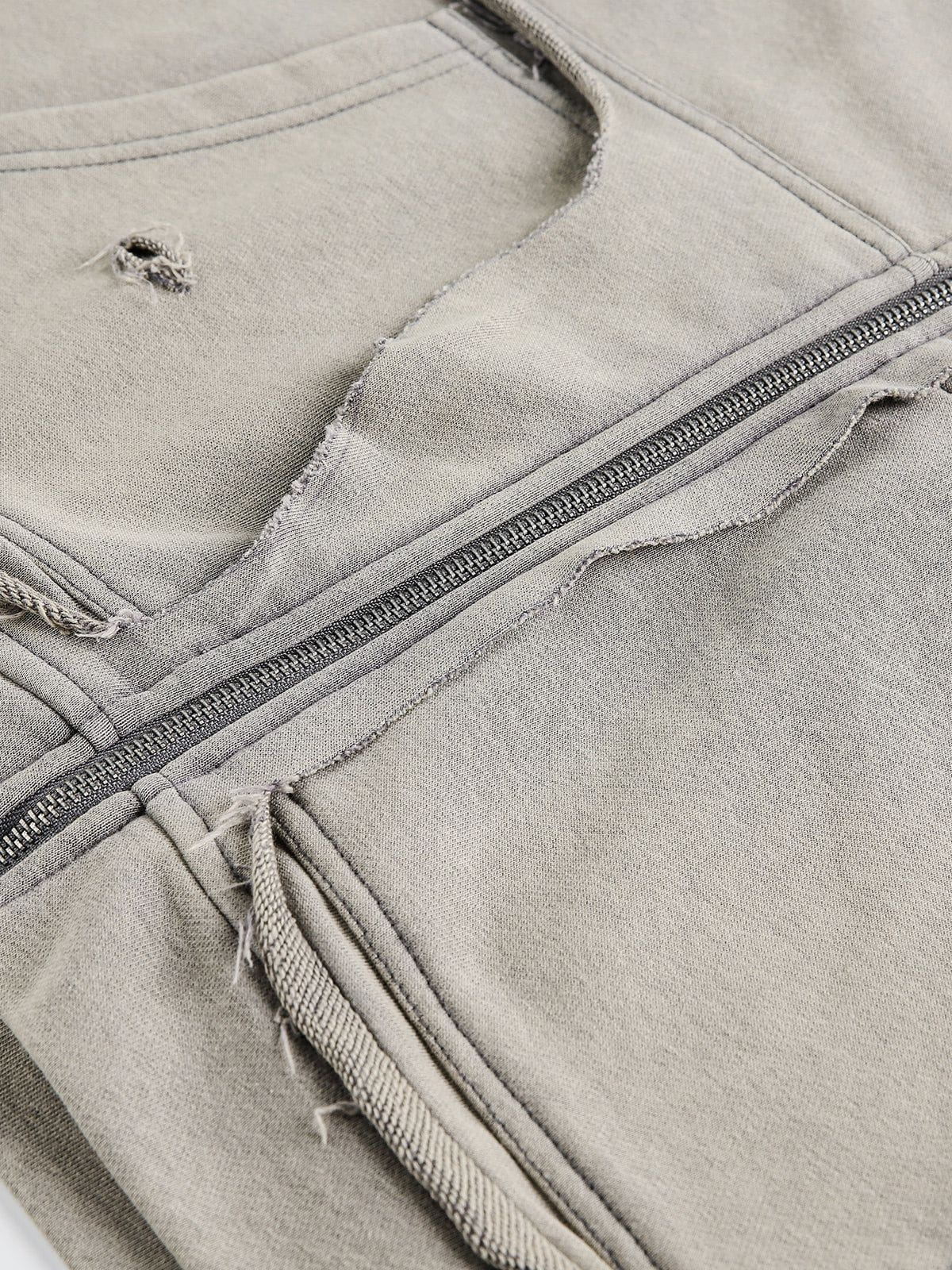 Aelfric Eden Distressed Boxy Zip Up Hoodie - Image 5