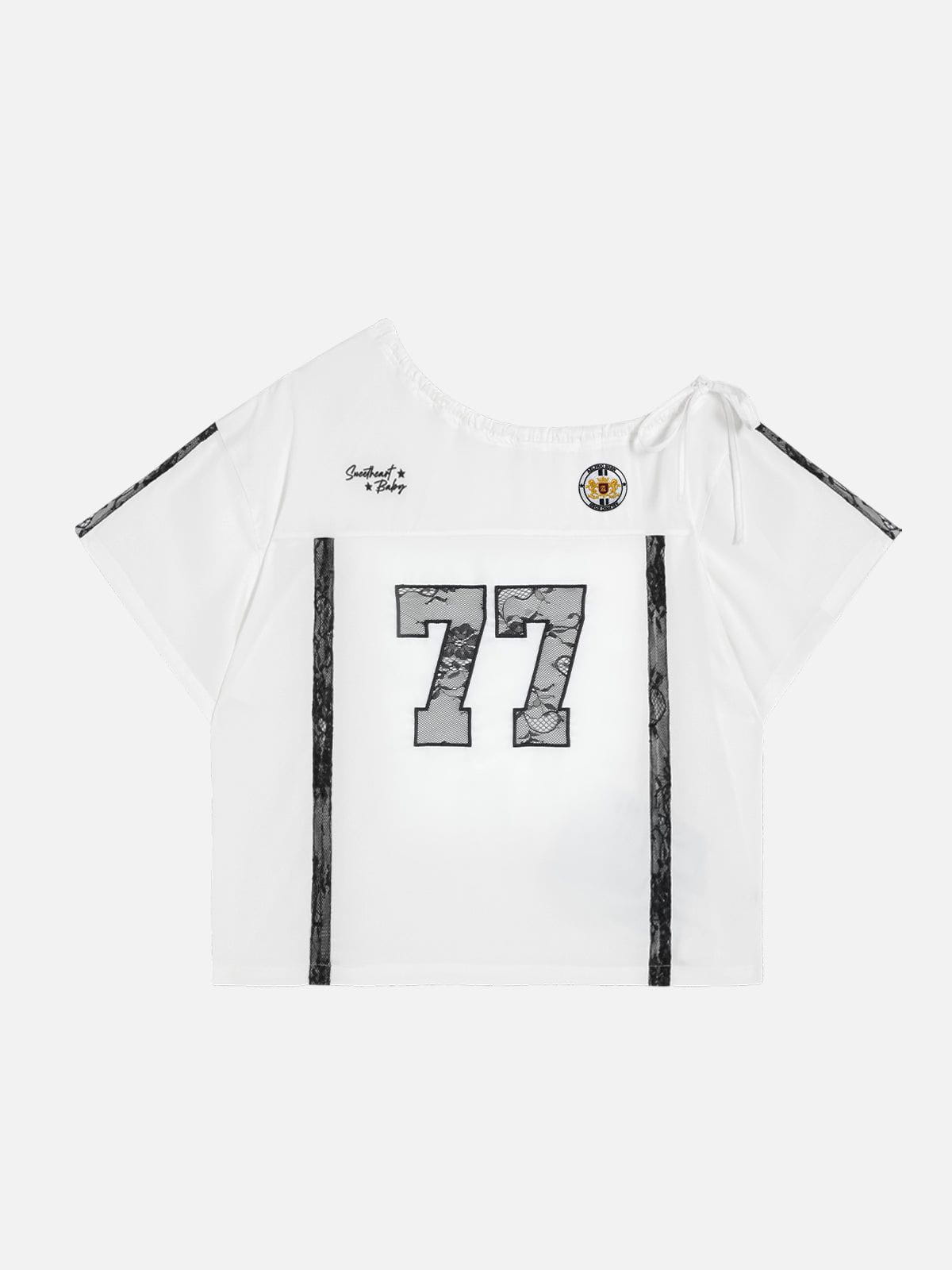 Aelfric Eden Lace Patchwork Off Shoulder Tee