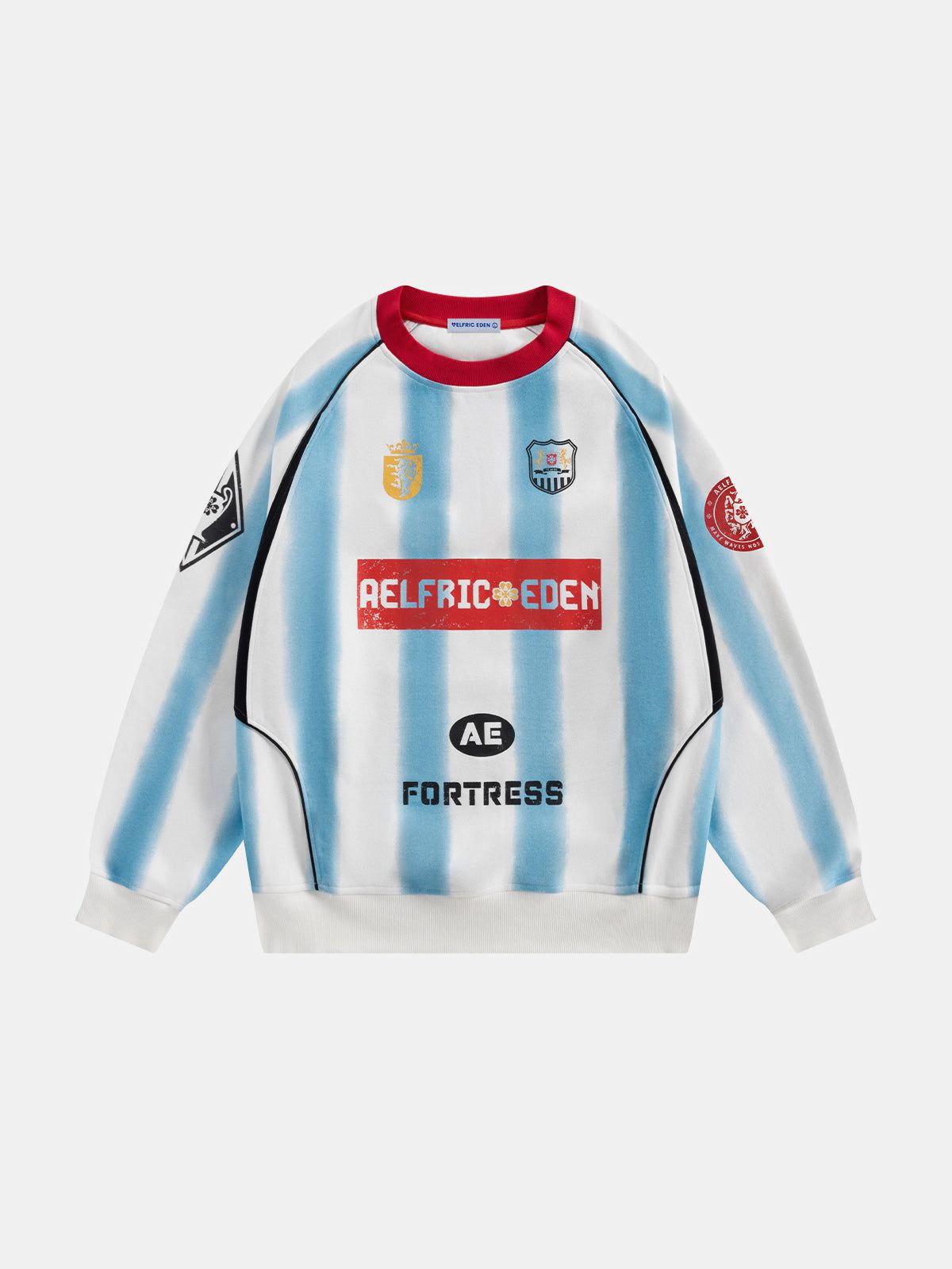 Aelfric Eden 77 Stripe Patchwork Print Sweatshirt