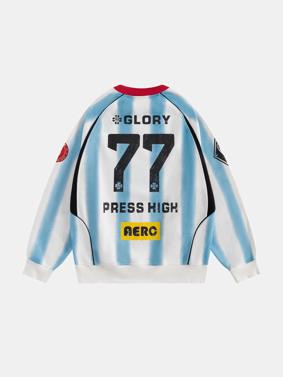 Aelfric Eden 77 Stripe Patchwork Print Sweatshirt - Image 2