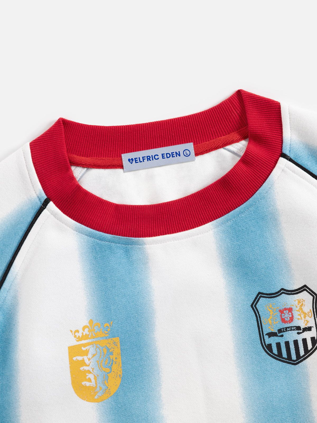 Aelfric Eden 77 Stripe Patchwork Print Sweatshirt - Image 4