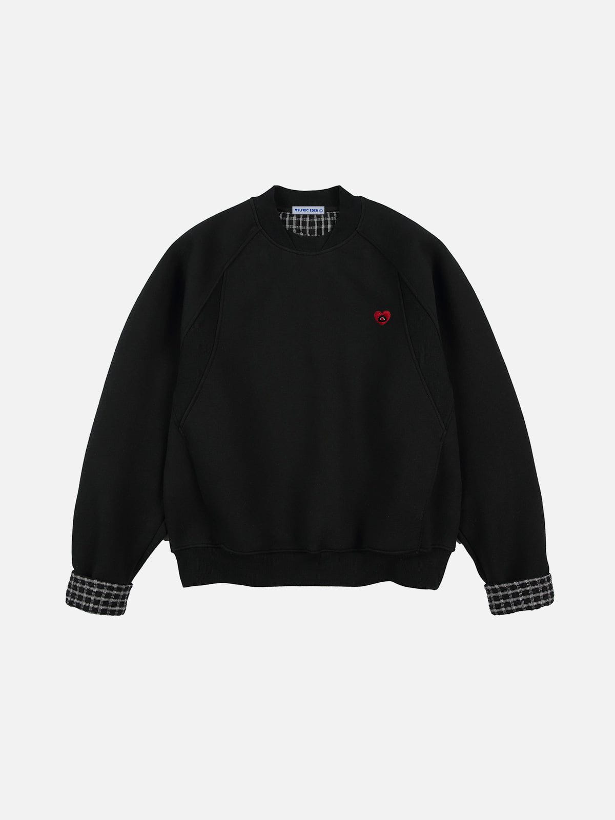 Aelfric Eden Plaid Patchwork Boxy Sweatshirt - Image 2