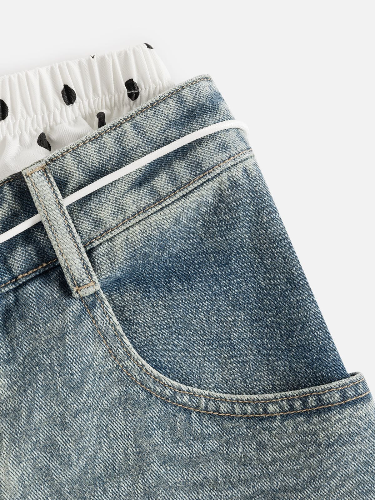 Aelfric Eden Polka Dot Double Waist Super Baaggy Barrel Jeans - Image 5