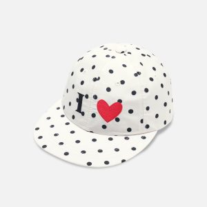 Polka Dot Heart Cap