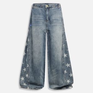 Aelfric Eden Star Panel Rivets Baaggy Jeans