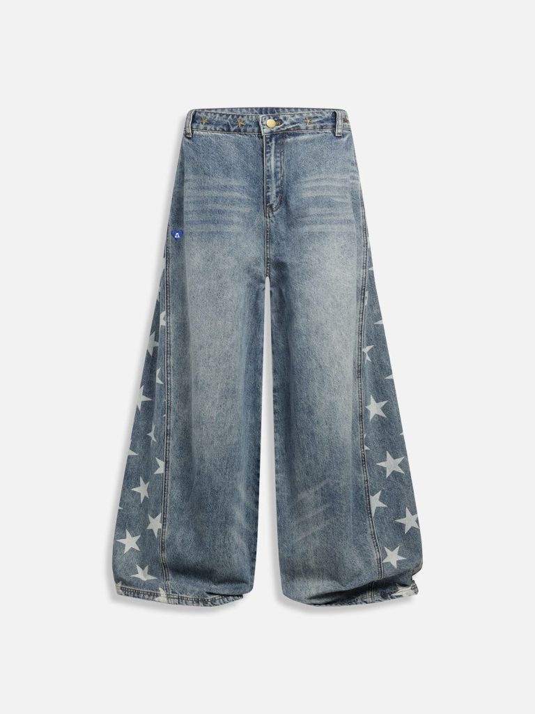 Aelfric Eden Star Panel Rivets Baaggy Jeans