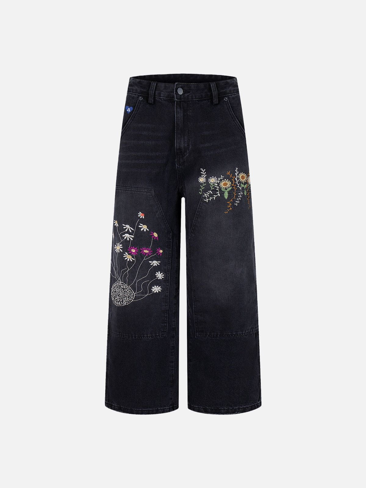 Aelfric Eden Floral Embroidery Double Knee Jeans