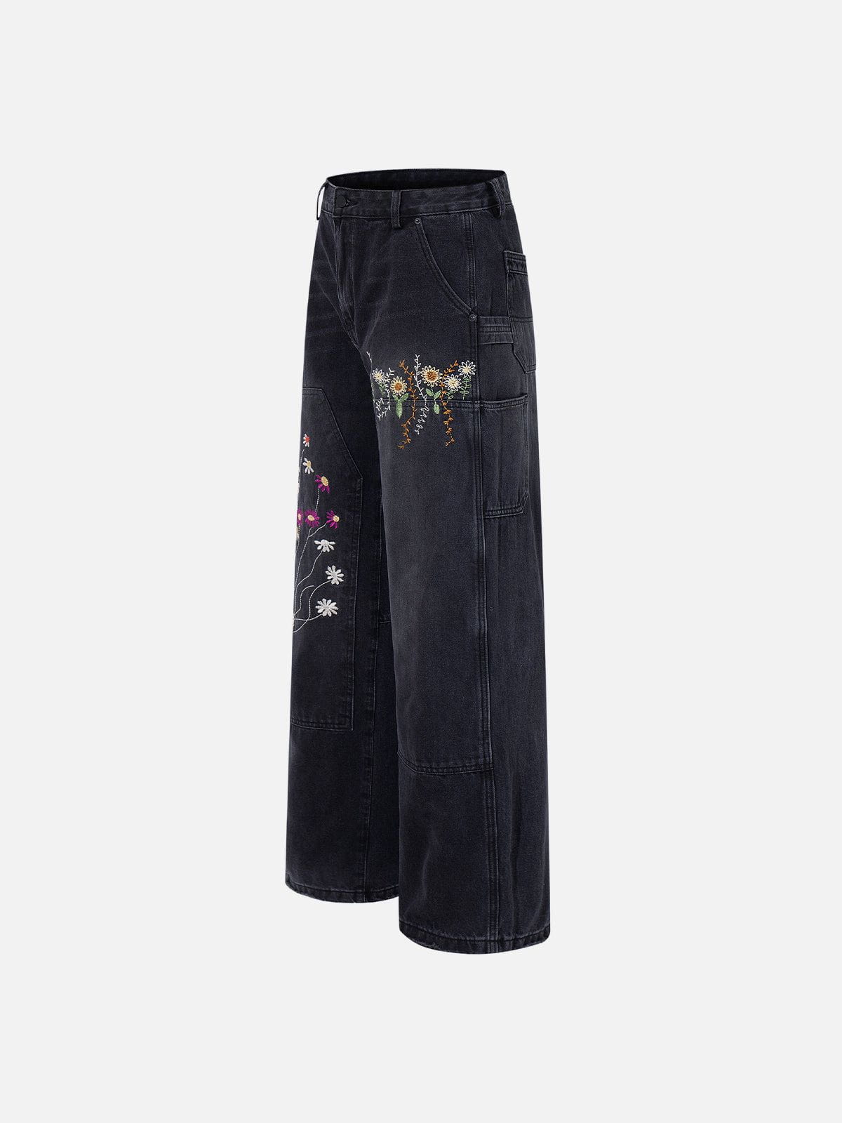Aelfric Eden Floral Embroidery Double Knee Jeans - Image 4