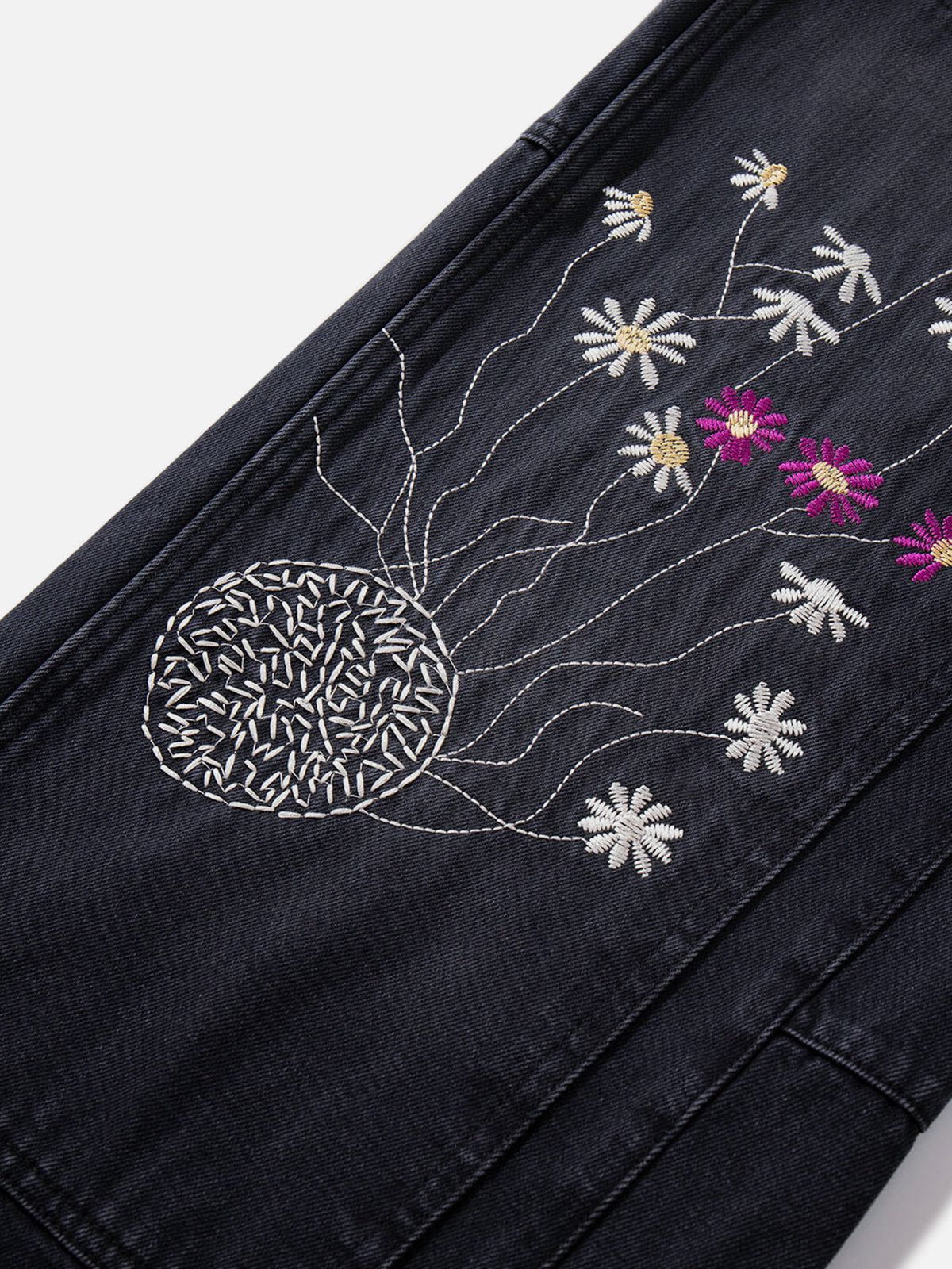 Aelfric Eden Floral Embroidery Double Knee Jeans - Image 5