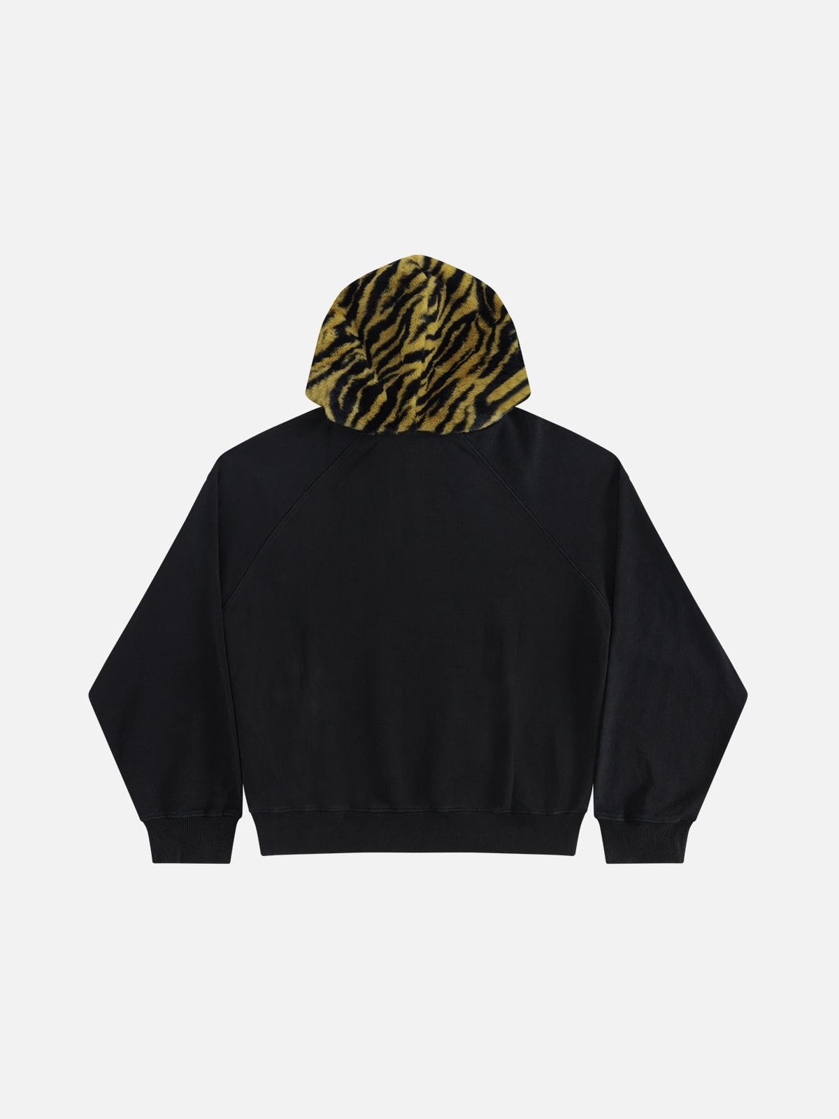 Aelfric Eden Leopard Patchwork Pullover Hoodie - Image 3