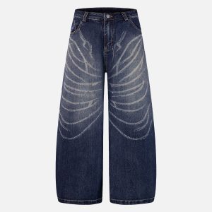 Aelfric Eden Rhinestone Washed Whiskering Baaggy Jeans