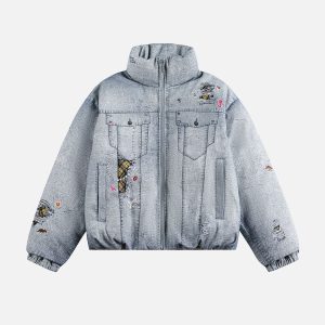 Aelfric Eden Denim Graphic Coat