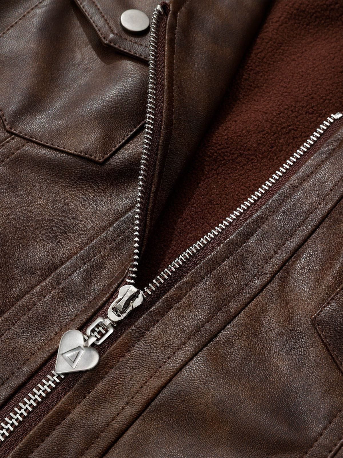 Aelfric Eden Fur Collar Faux Leather Jacket - Image 7