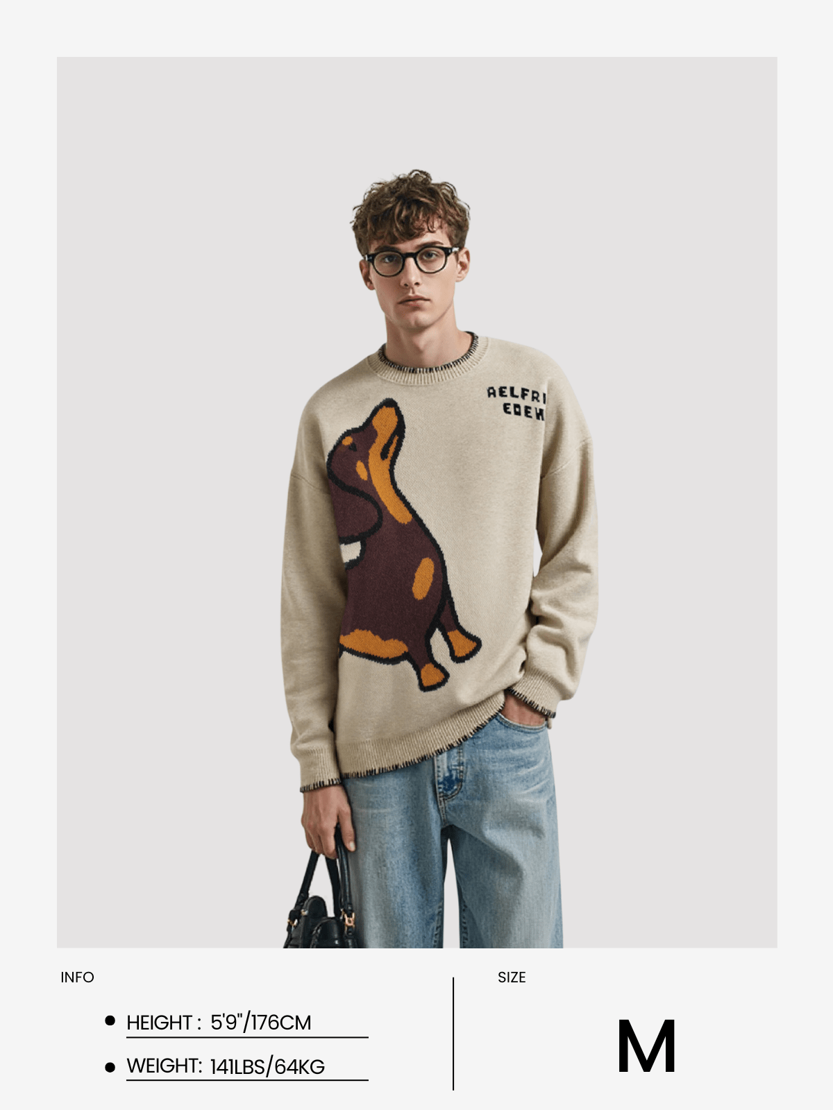 Aelfric Eden Hand Drawn Dachshund Jacquard Sweater - Image 9