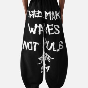 [Pre-Order]Aelfric Eden Graffiti Fringe Super Baaggy Barrel Sweatpants