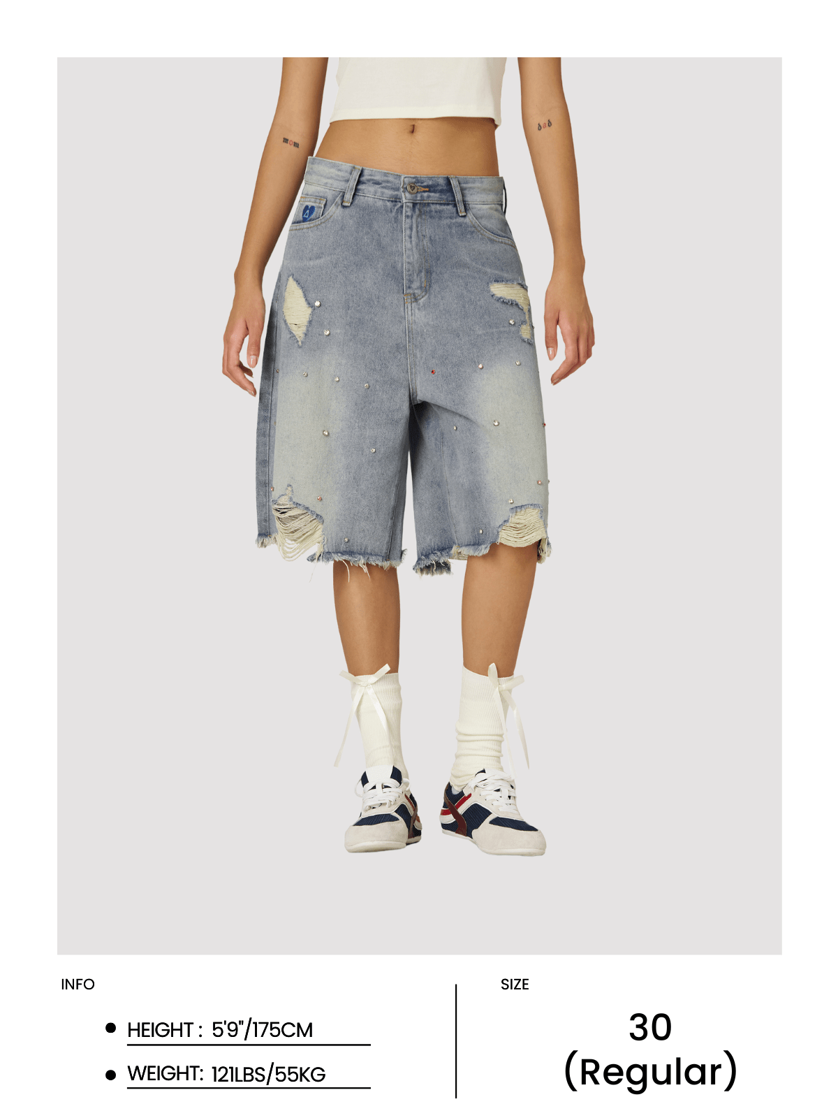 Aelfric Eden Rhinestone Application Jorts - Image 10